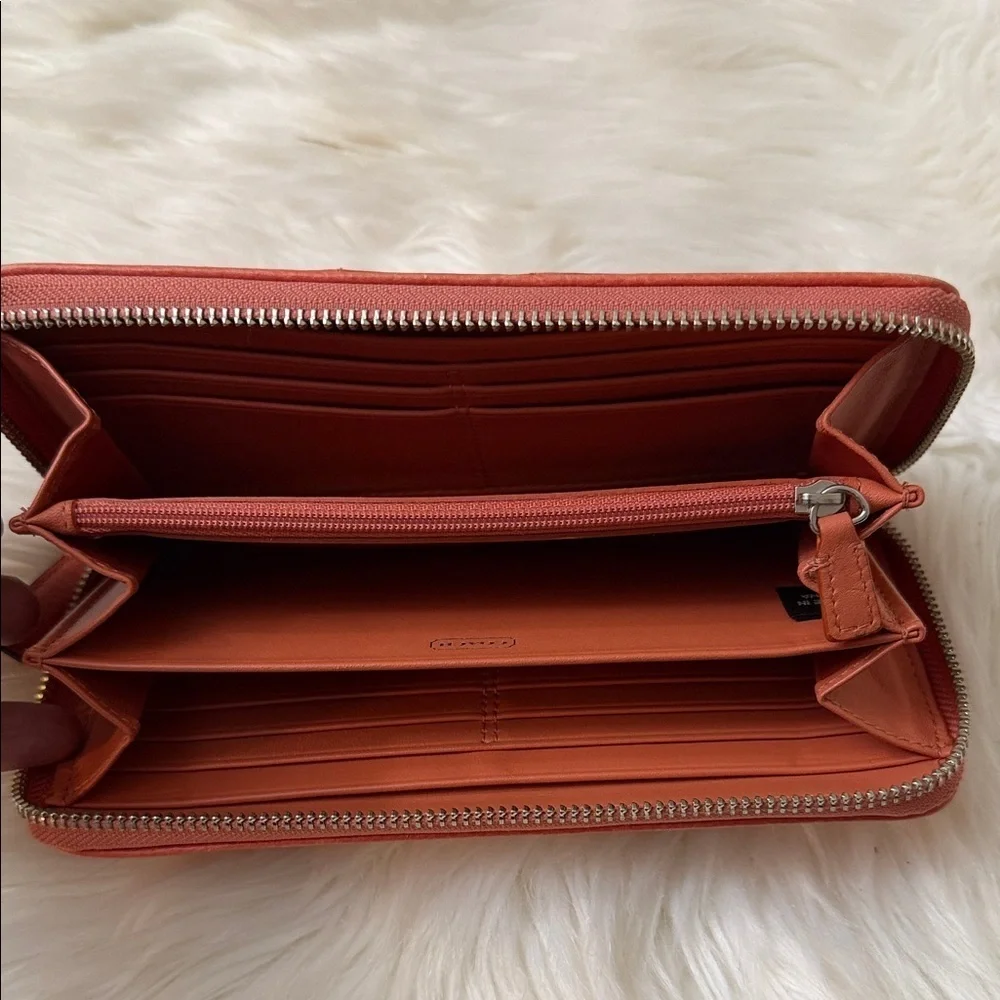 Coach Orange Leather Wallet